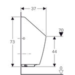 Urinario serie Selva de Geberit, con control integrado, servicio de red